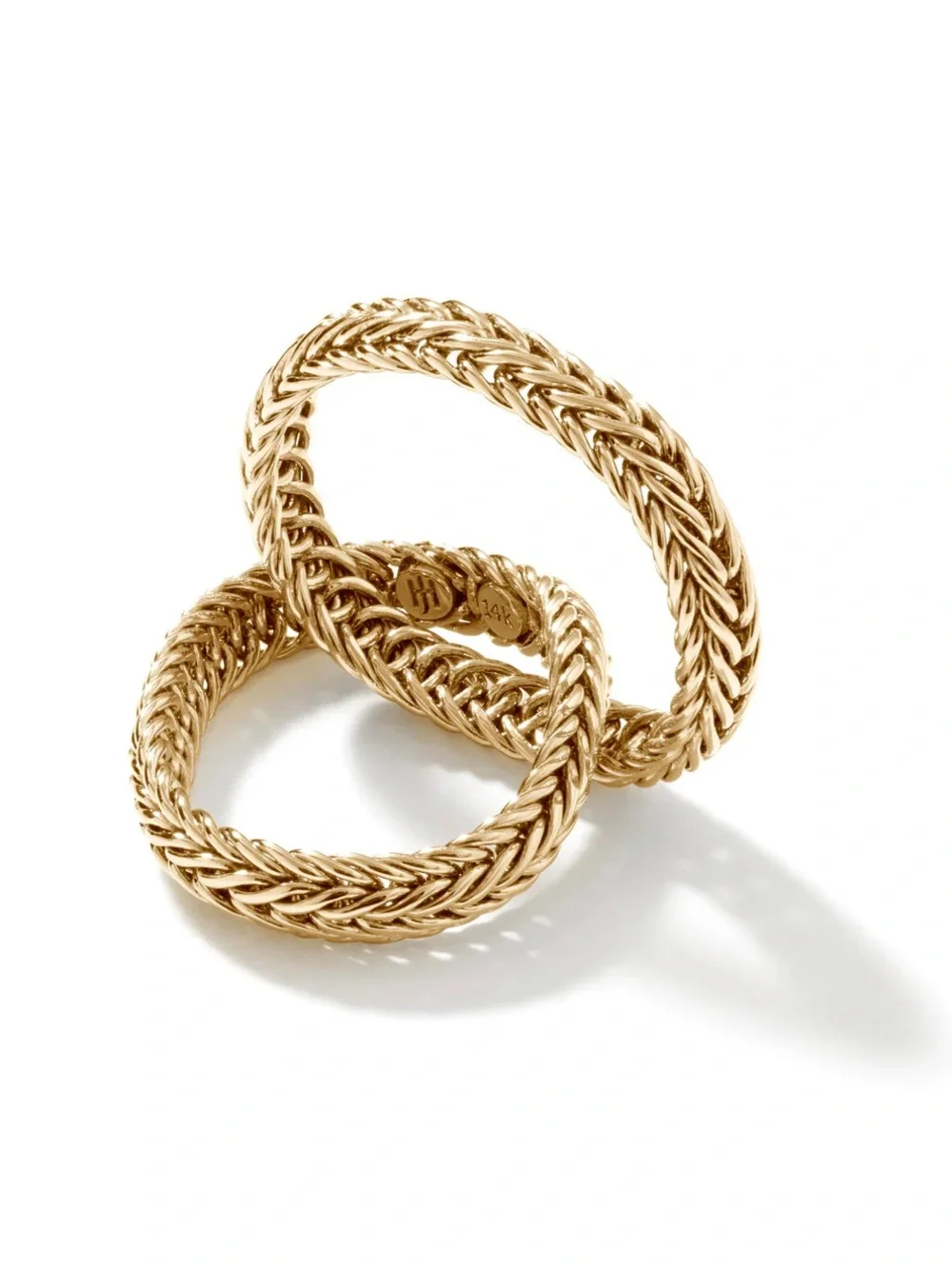 John Hardy Icon Chevron Crossover Ring, Gold, 4.5MM SZ.10